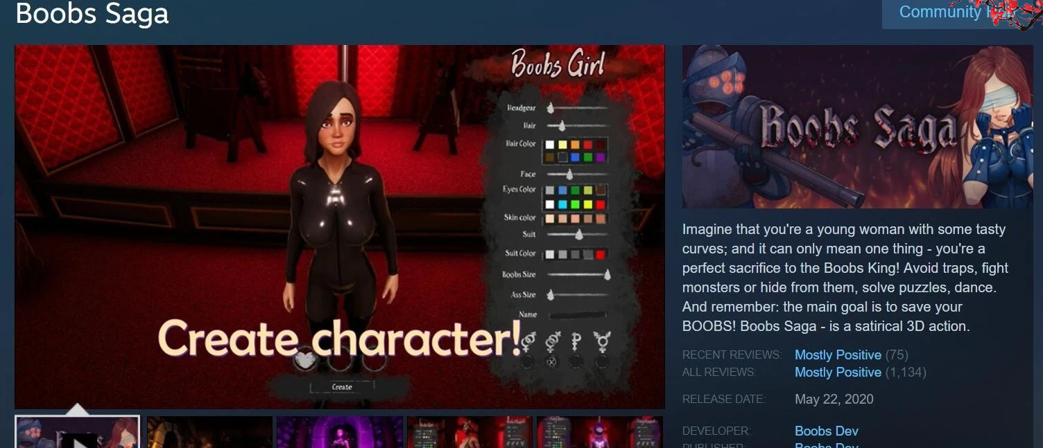 【PC/3D/大型ACT/中文/动态】Boobs Saga 胸部传说!STEAM中文步兵+DLC+作弊 【5.5G】